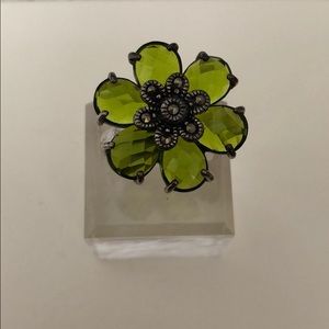 Sterling Silver 925 Swarovski Crystal Flower Ring